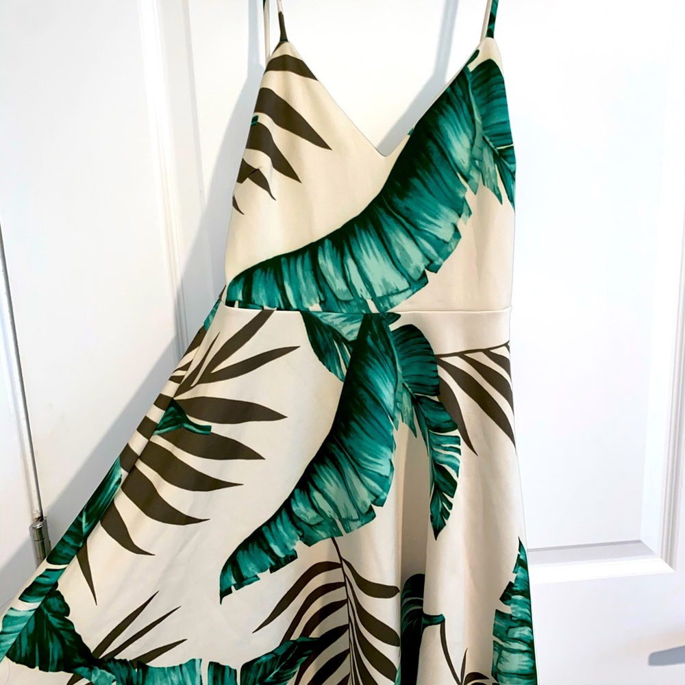 Palm tree print dress